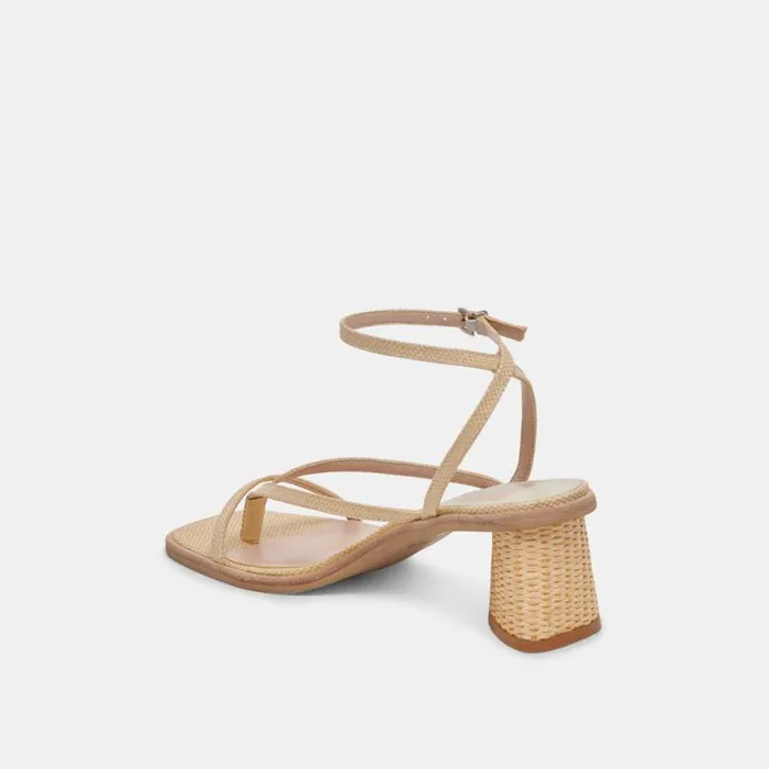 Dolce Vita Banita Sandals Lt Natural Raffia Women Heels