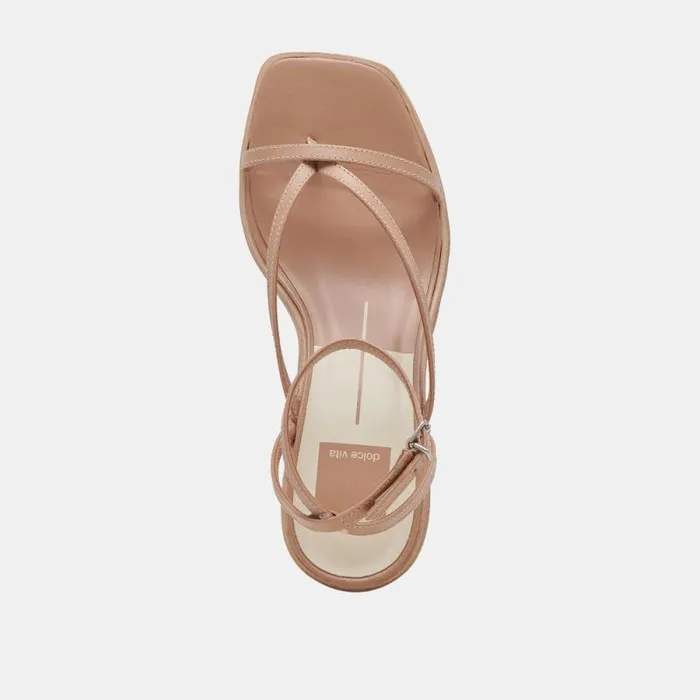 Dolce Vita Banita Wide Sandals Cafe Leather Women Sandals