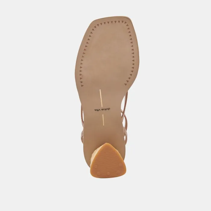 Dolce Vita Banita Wide Sandals Cafe Leather Women Sandals