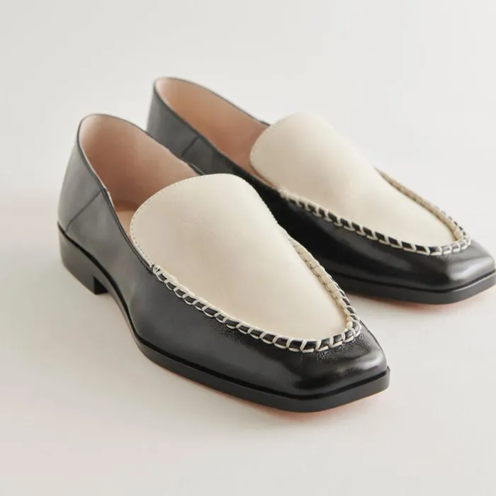 Dolce Vita Beny Wide Flats White Black Crinkle Patent Women Flats and Loafers Dolce Vita Beny Wide Flats White Black Crinkle Patent Women Flats and Loafers