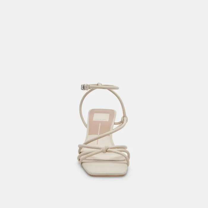 Dolce Vita Bev Wide Heels Ivory Leather Women Sandals