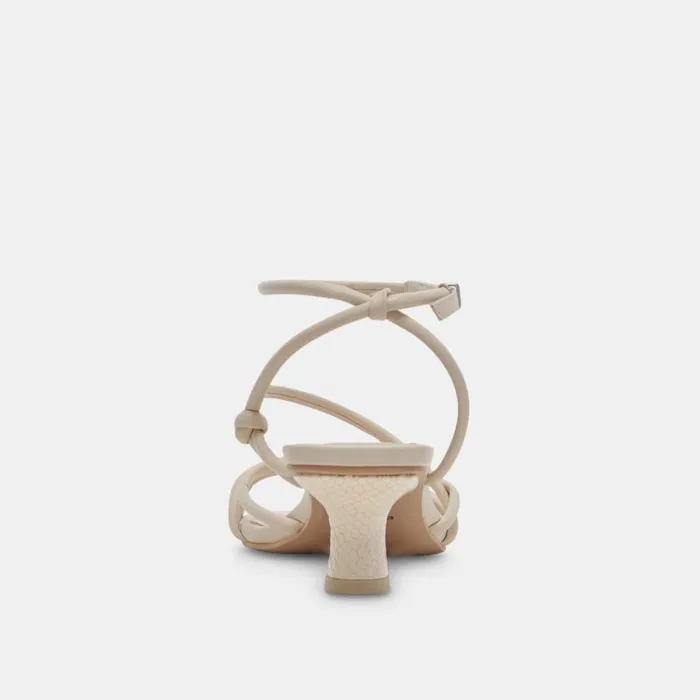 Dolce Vita Bev Wide Heels Ivory Leather Women Sandals