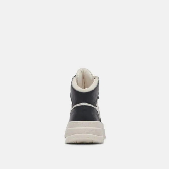 Dolce Vita Brax Sneaker White Black Leather Women Sneakers