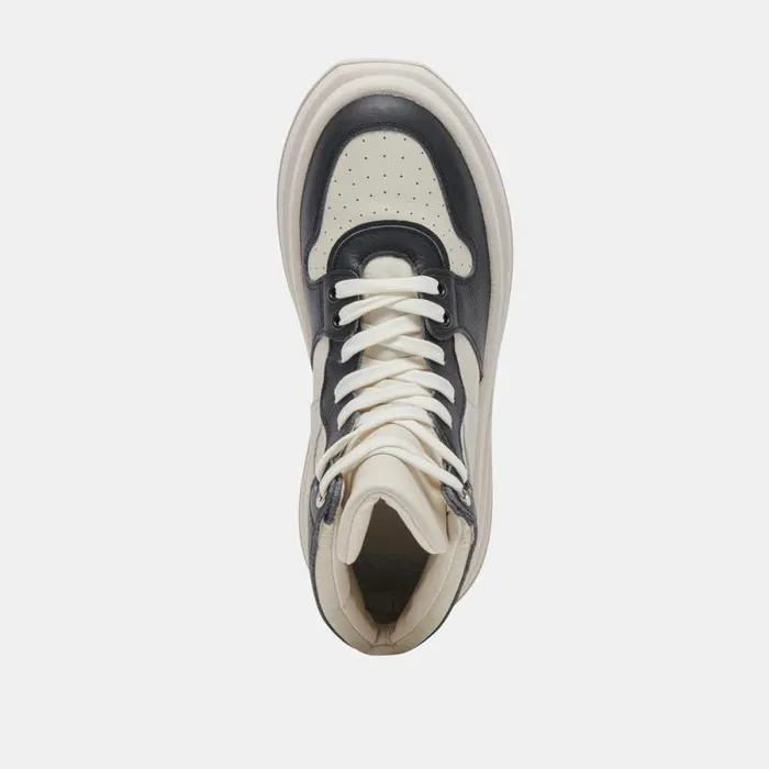 Dolce Vita Brax Sneaker White Black Leather Women Sneakers