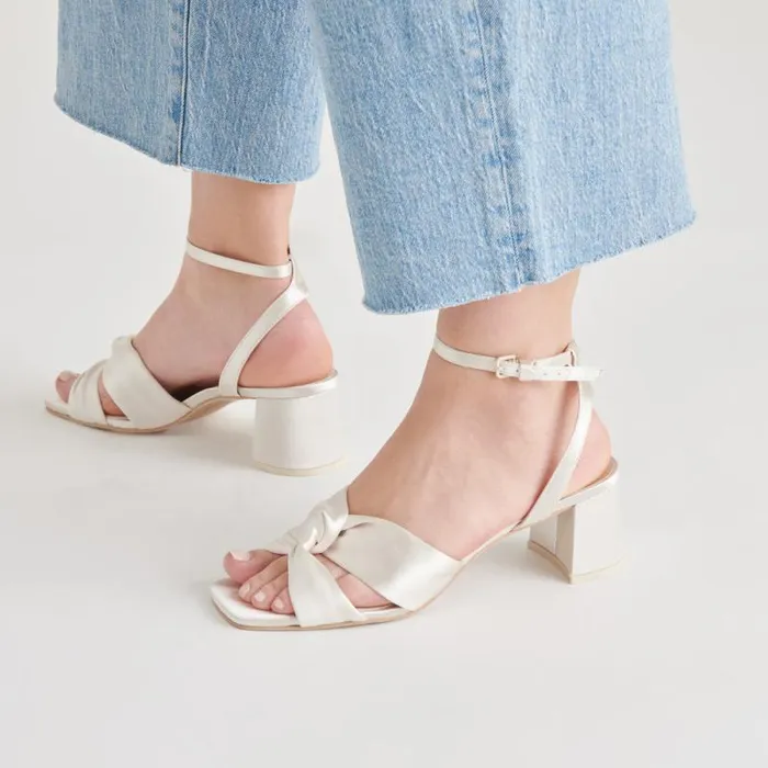 Dolce Vita Brenna Heels Ivory Satin Women Heels