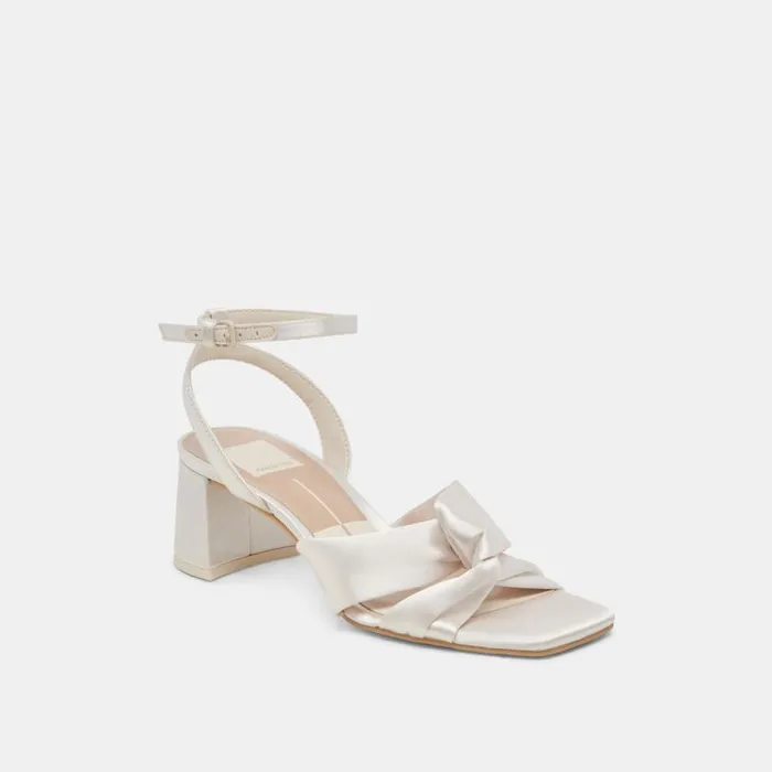 Dolce Vita Brenna Heels Ivory Satin Women Heels