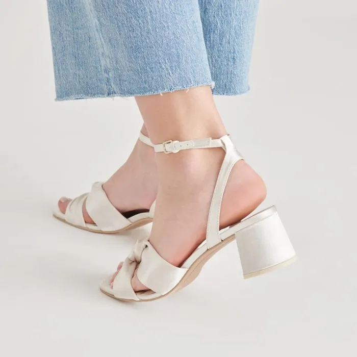 Dolce Vita Brenna Heels Ivory Satin Women Heels