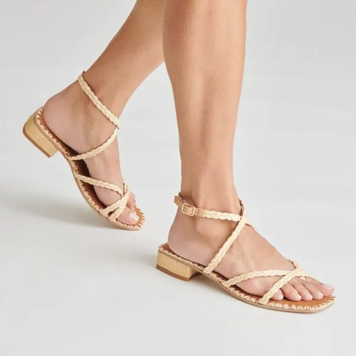 Dolce Vita Brinn Sandals Lt Natural Raffia Women Sandals