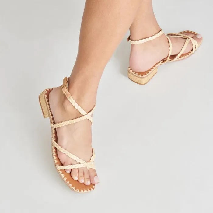 Dolce Vita Brinn Sandals Lt Natural Raffia Women Sandals