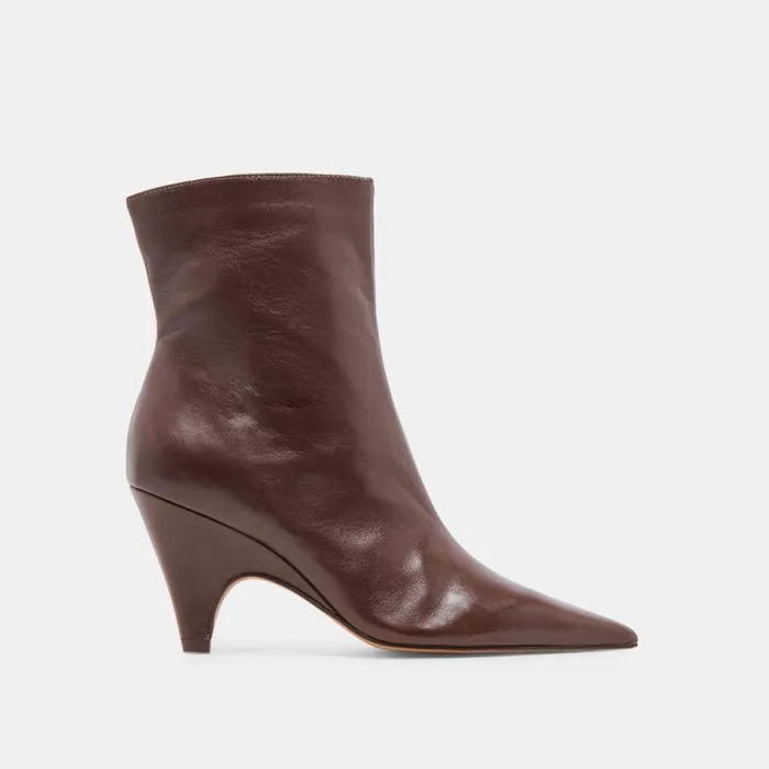 Dolce Vita Calico Booties Mahogany Leather Women Boots and Booties
