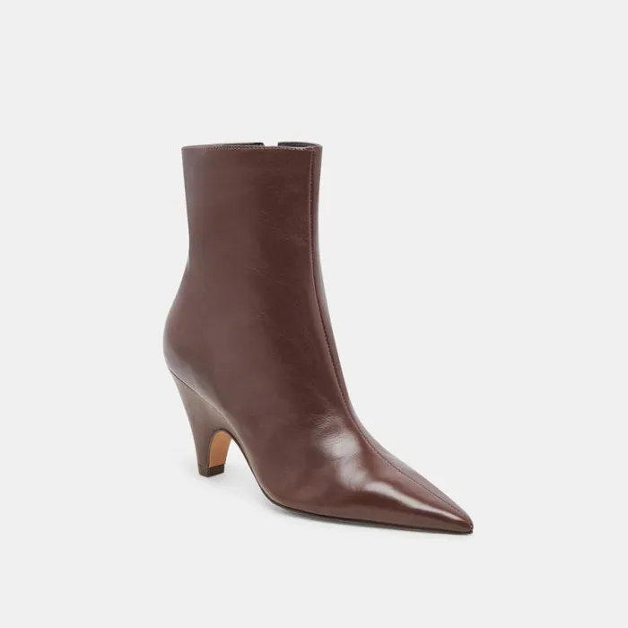 Dolce Vita Calico Booties Mahogany Leather Women Boots and Booties