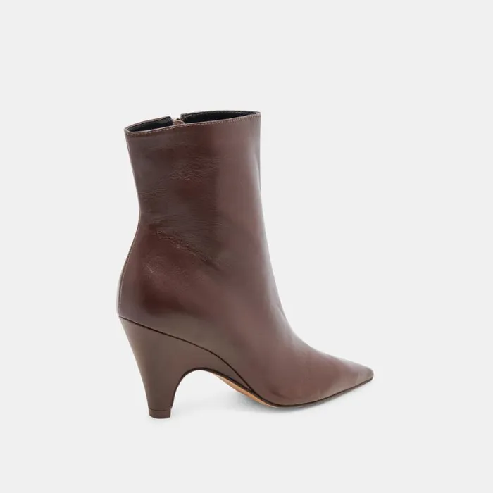 Dolce Vita Calico Booties Mahogany Leather Women Boots and Booties