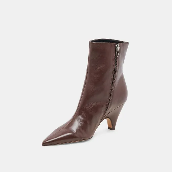 Dolce Vita Calico Booties Mahogany Leather Women Boots and Booties