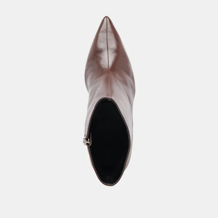 Dolce Vita Calico Booties Mahogany Leather Women Boots and Booties