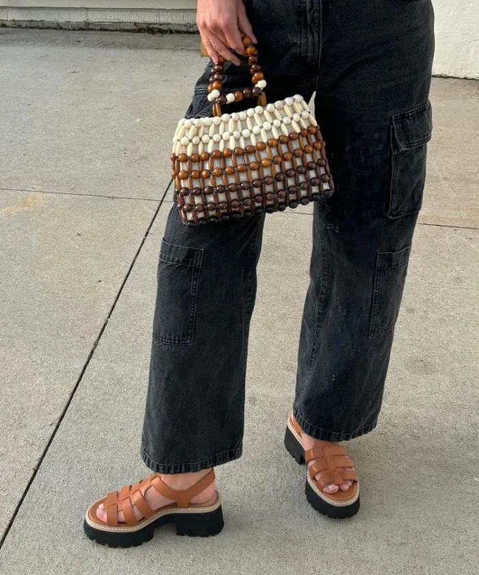 Dolce Vita Caroline Handbag Natural Multi Wood Women Handbags
