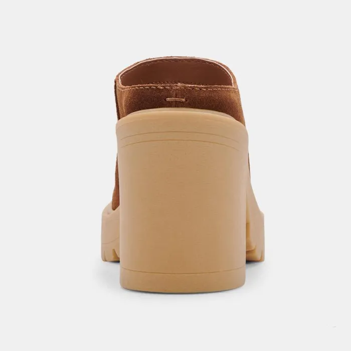 Dolce Vita Carry Heels Camel Suede Women Mules and Clogs