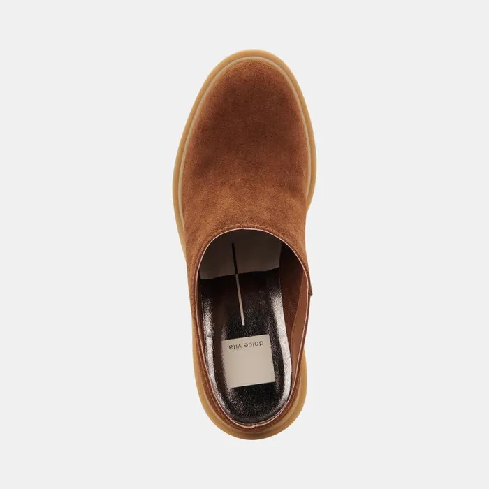 Dolce Vita Carry Heels Camel Suede Women Mules and Clogs