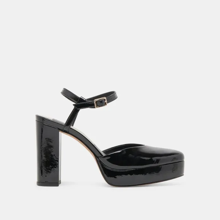 Dolce Vita Claud Heels Midnight Patent Leather Women Heels