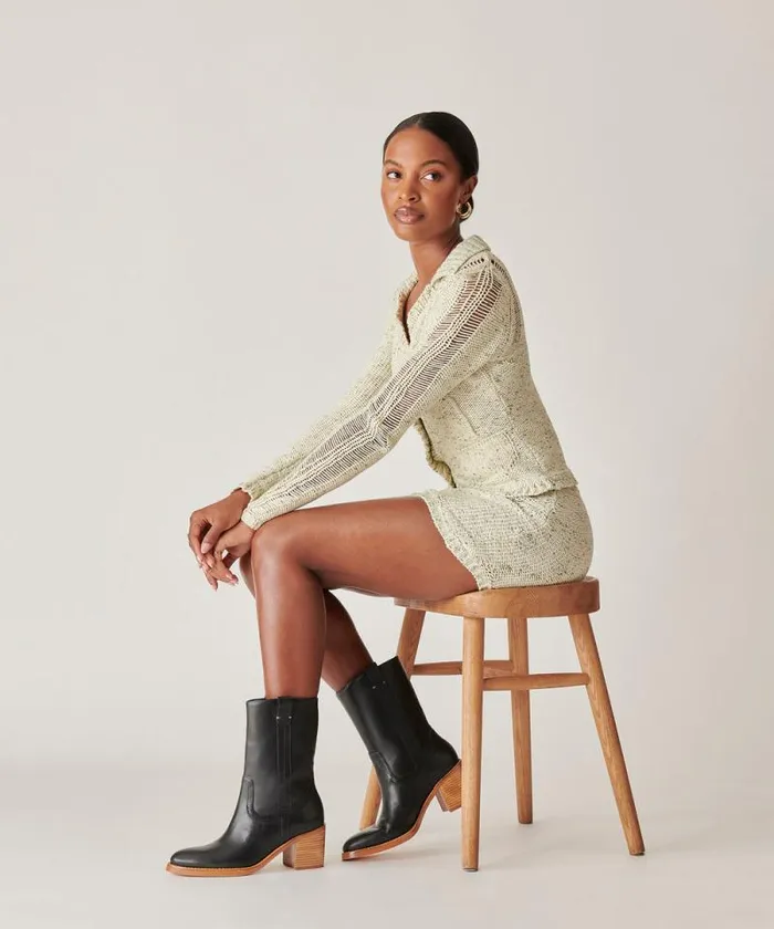 Dolce Vita Colete Boots Black Leather Women Boots and Booties