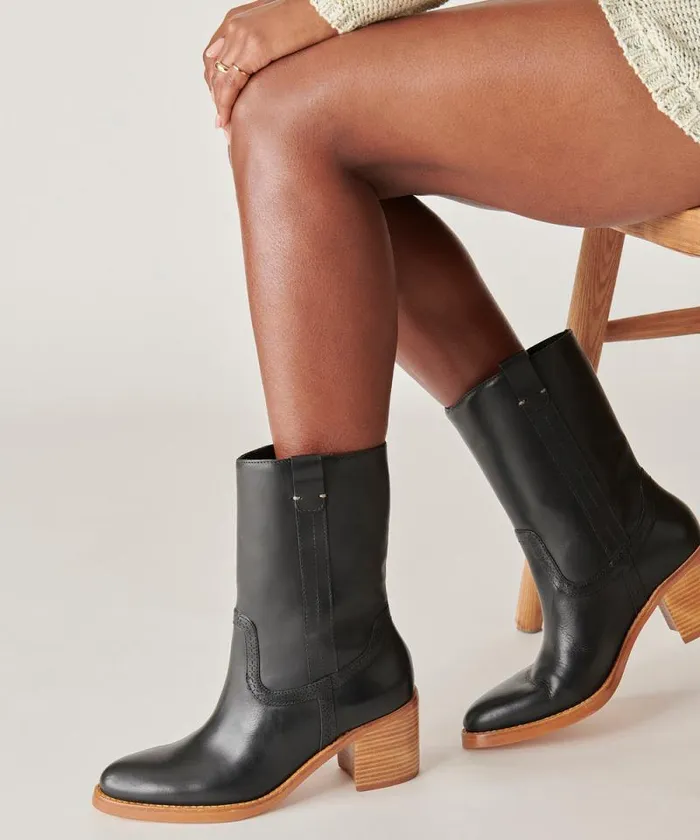 Dolce Vita Colete Boots Black Leather Women Boots and Booties
