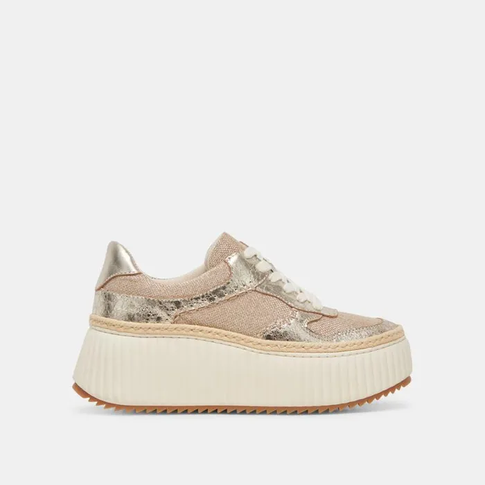 Dolce Vita Dandi Sneakers Light Gold Woven Women Sneakers