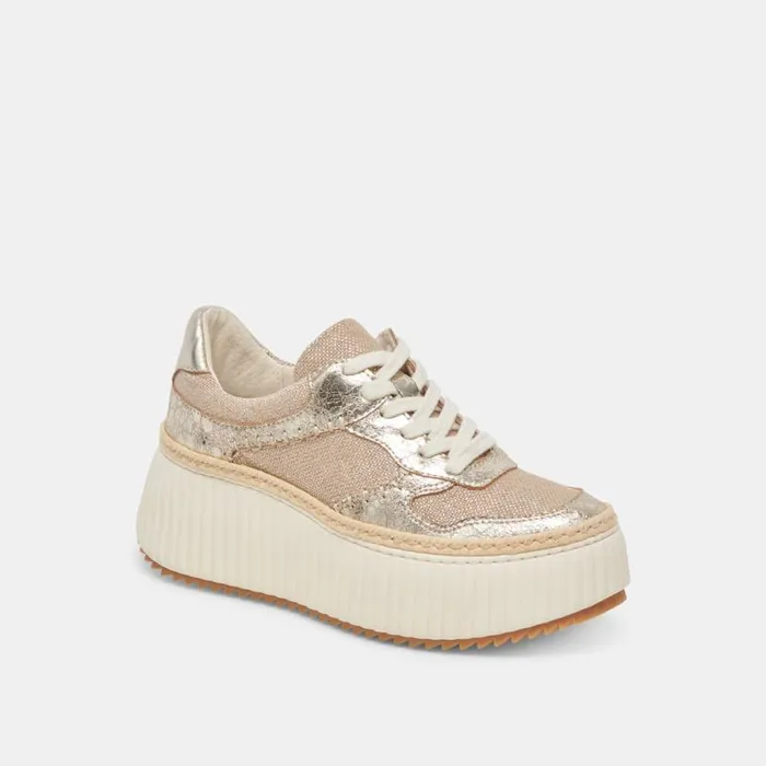 Dolce Vita Dandi Sneakers Light Gold Woven Women Sneakers