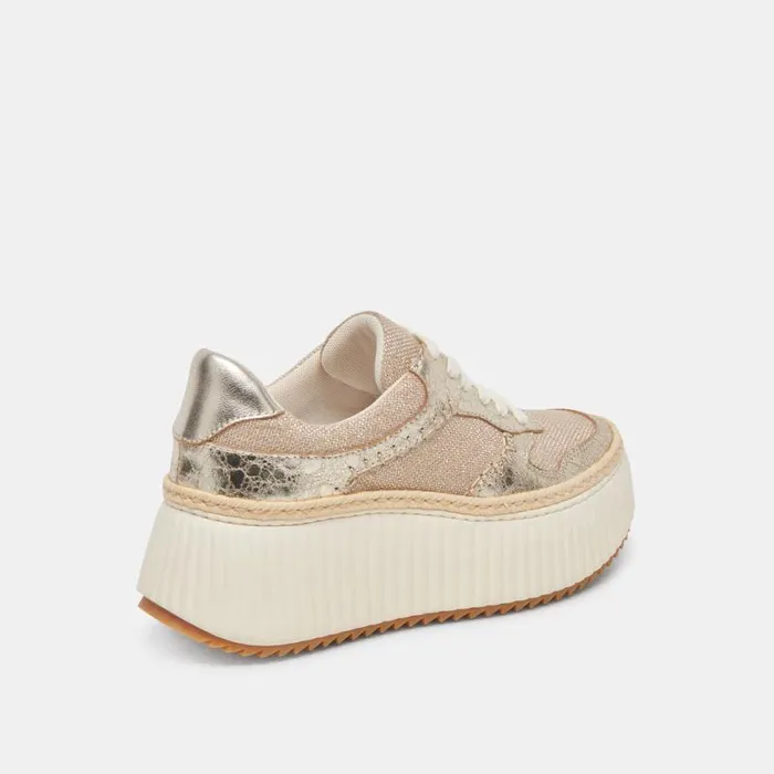 Dolce Vita Dandi Sneakers Light Gold Woven Women Sneakers