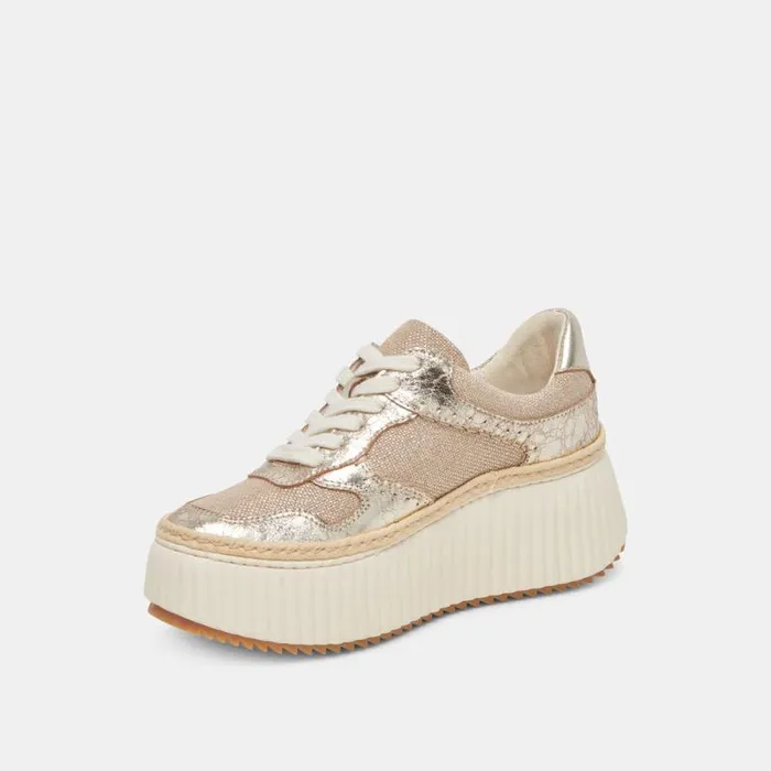 Dolce Vita Dandi Sneakers Light Gold Woven Women Sneakers
