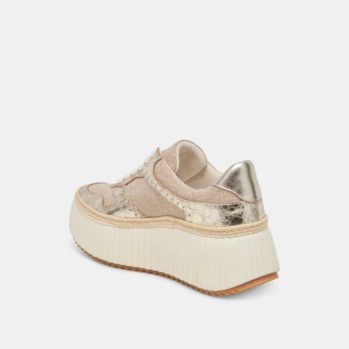 Dolce Vita Dandi Sneakers Light Gold Woven Women Sneakers