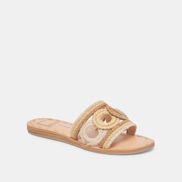 Dolce Vita Dany Sandals Natural Multi Raffia Women Sandals