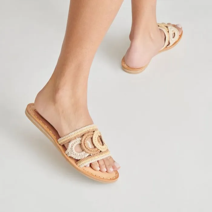 Dolce Vita Dany Sandals Natural Multi Raffia Women Sandals