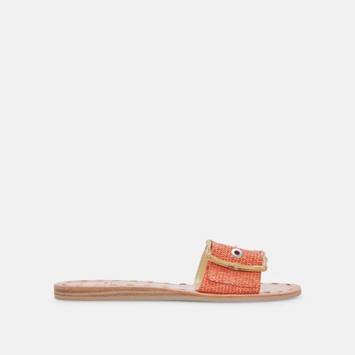 Dolce Vita Dasa Sandals Orange Raffia Women Sandals