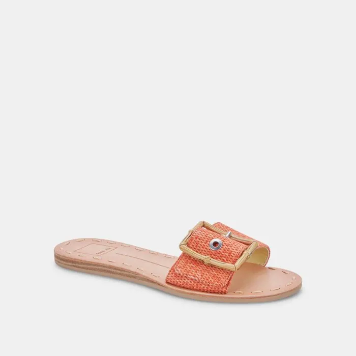 Dolce Vita Dasa Sandals Orange Raffia Women Sandals