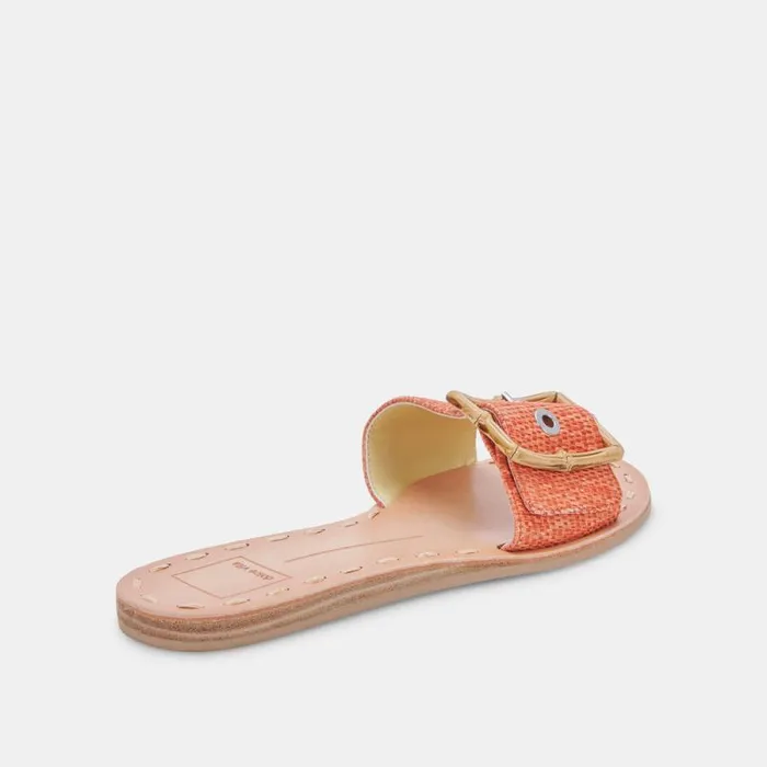 Dolce Vita Dasa Sandals Orange Raffia Women Sandals