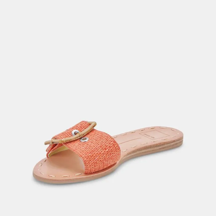 Dolce Vita Dasa Sandals Orange Raffia Women Sandals