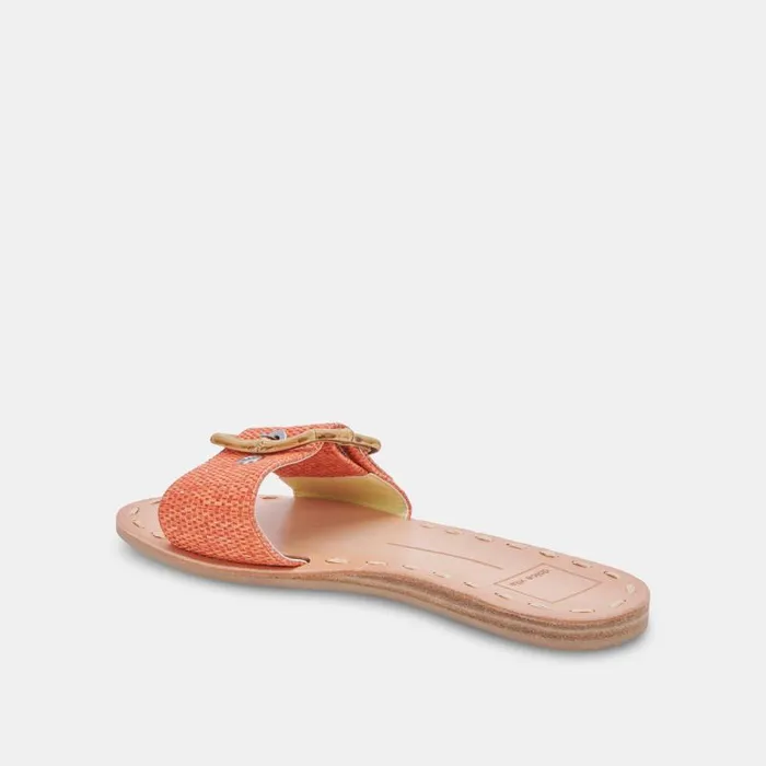 Dolce Vita Dasa Sandals Orange Raffia Women Sandals
