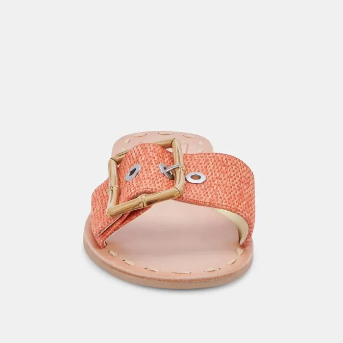 Dolce Vita Dasa Sandals Orange Raffia Women Sandals