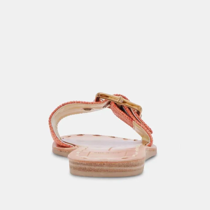 Dolce Vita Dasa Sandals Orange Raffia Women Sandals