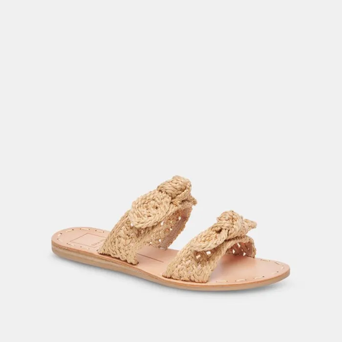 Dolce Vita Dinah Wide Sandals Lt Natural Raffia Women Sandals