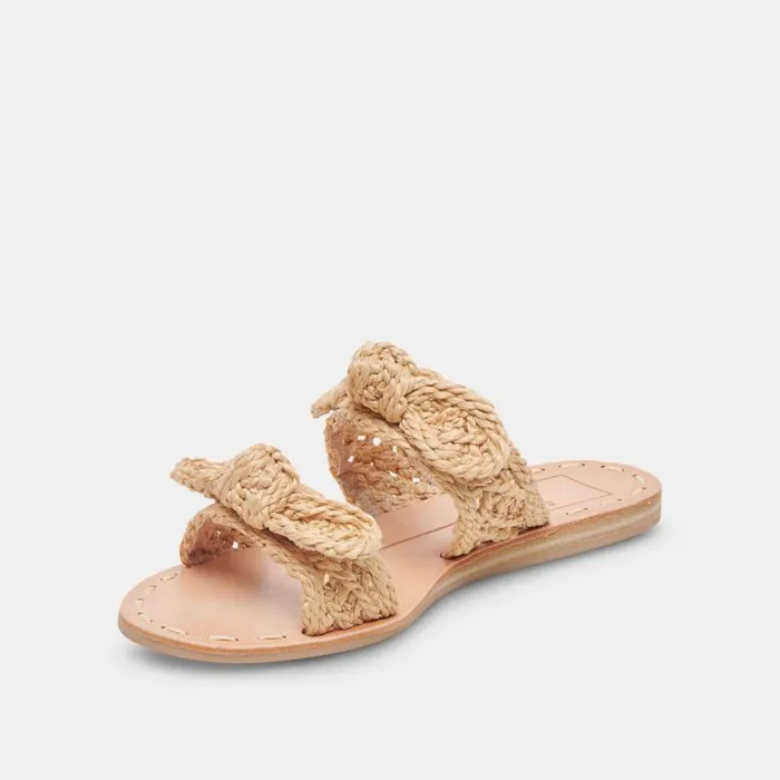 Dolce Vita Dinah Wide Sandals Lt Natural Raffia Women Sandals