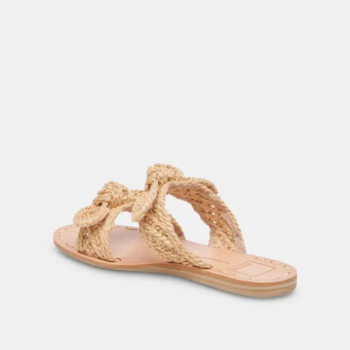 Dolce Vita Dinah Wide Sandals Lt Natural Raffia Women Sandals