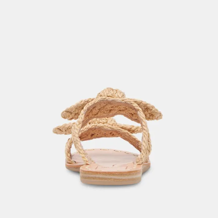 Dolce Vita Dinah Wide Sandals Lt Natural Raffia Women Sandals