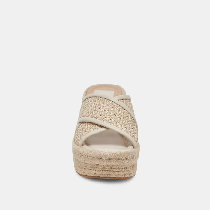 Dolce Vita Eldora Heels Natural White Raffia Women Wedges