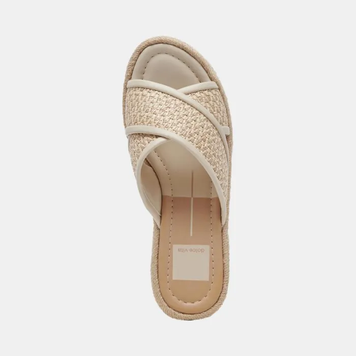 Dolce Vita Eldora Heels Natural White Raffia Women Wedges