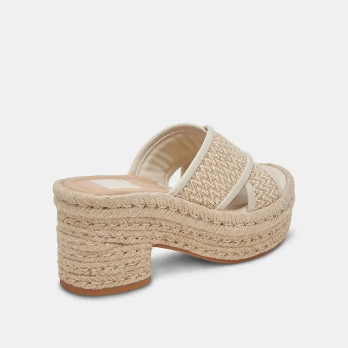 Dolce Vita Eldora Heels Natural White Raffia Women Wedges