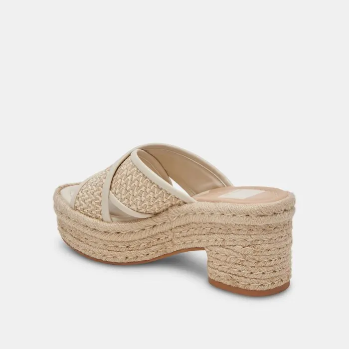 Dolce Vita Eldora Heels Natural White Raffia Women Wedges