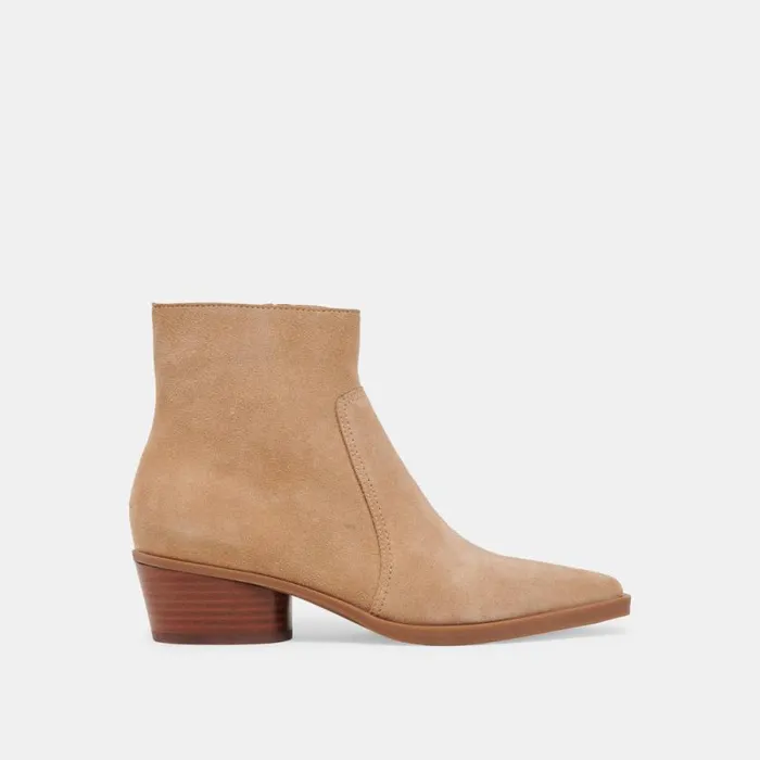 Dolce Vita Fahari H2O Wide Booties Camel Suede Women Boots and Booties