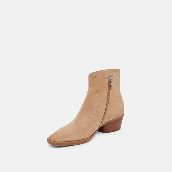 Dolce Vita Fahari H2O Wide Booties Camel Suede Women Boots and Booties