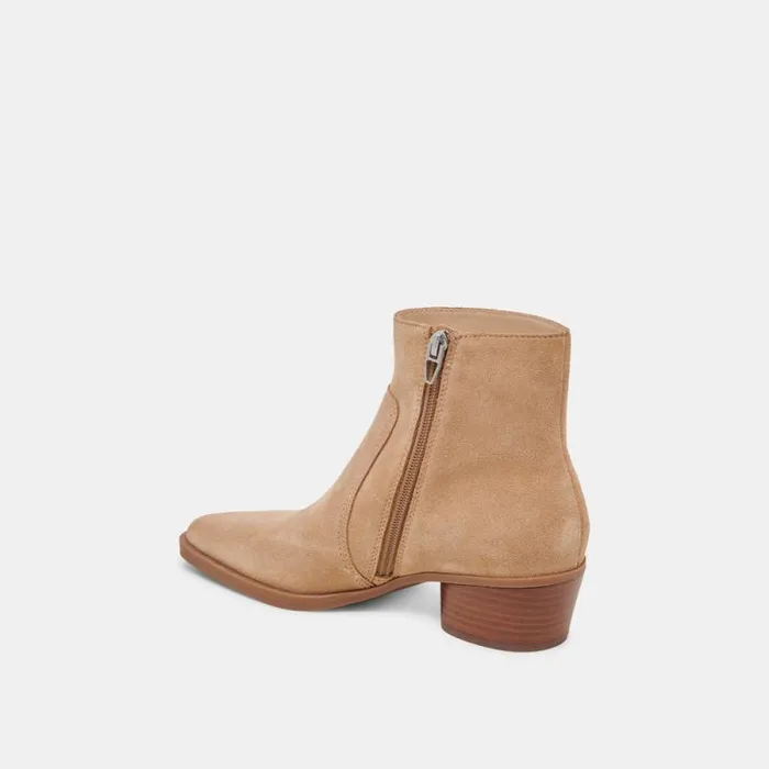 Dolce Vita Fahari H2O Wide Booties Camel Suede Women Boots and Booties