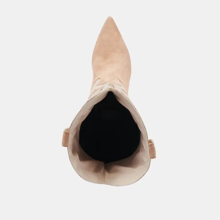 Dolce Vita Finley Stud Boots Camel Suede Women Boots and Booties